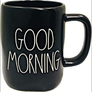 NEW- Rae Dunn- GOOD MORNING- Cute BLACK Mug/Cup